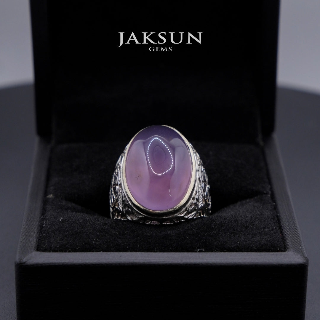 Cincin Purple Chalcedony (Alpaka Setting) 019