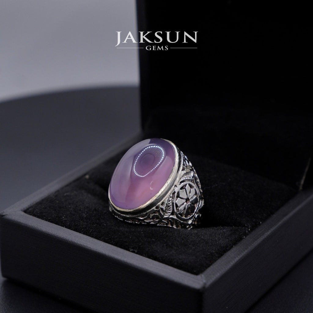 Cincin Purple Chalcedony (Alpaka Setting) 019