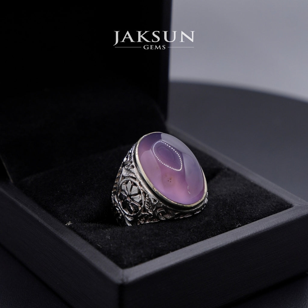 Cincin Purple Chalcedony (Alpaka Setting) 019