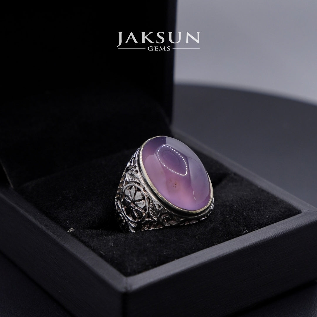 Cincin Purple Chalcedony (Alpaka Setting) 019