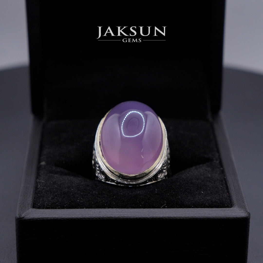 Cincin Purple Chalcedony (Alpaka Setting) 020
