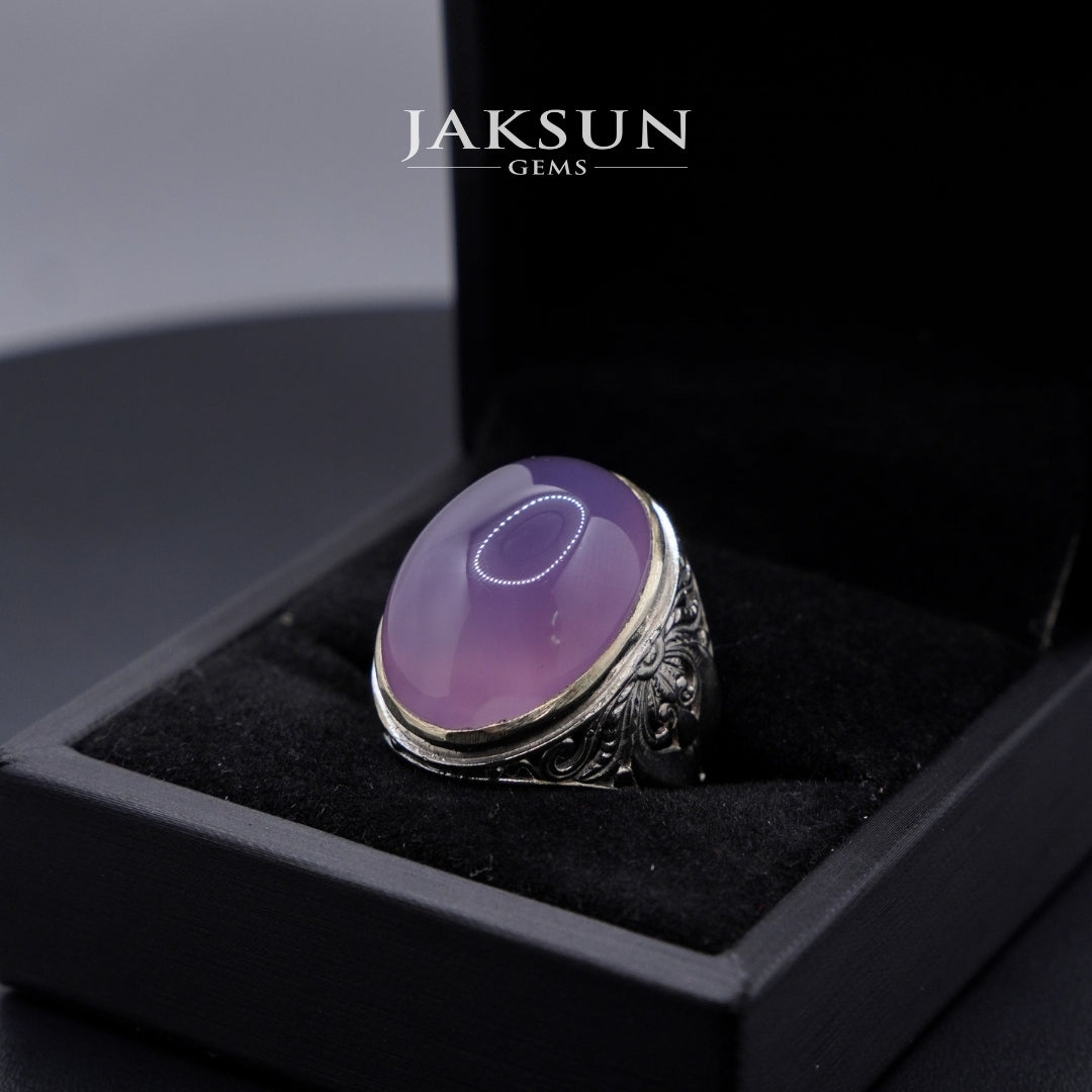 Cincin Purple Chalcedony (Alpaka Setting) 020