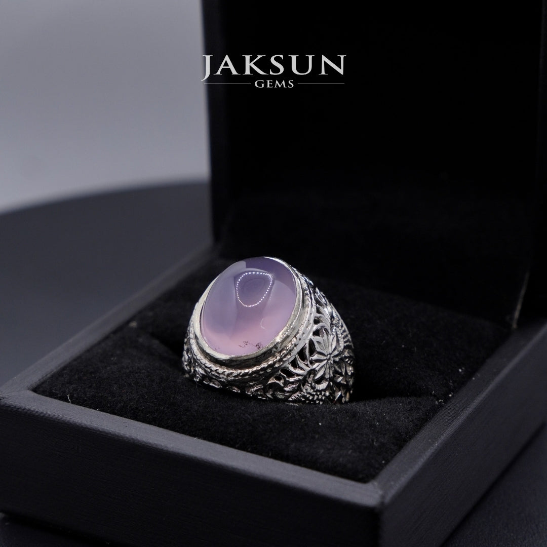 Cincin Purple Chalcedony (Alpaka Setting) 002