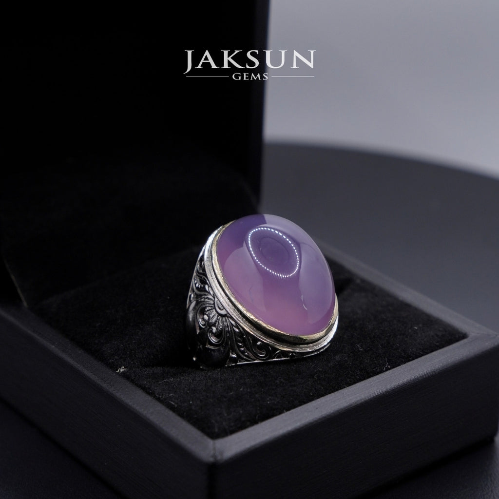 Cincin Purple Chalcedony (Alpaka Setting) 020