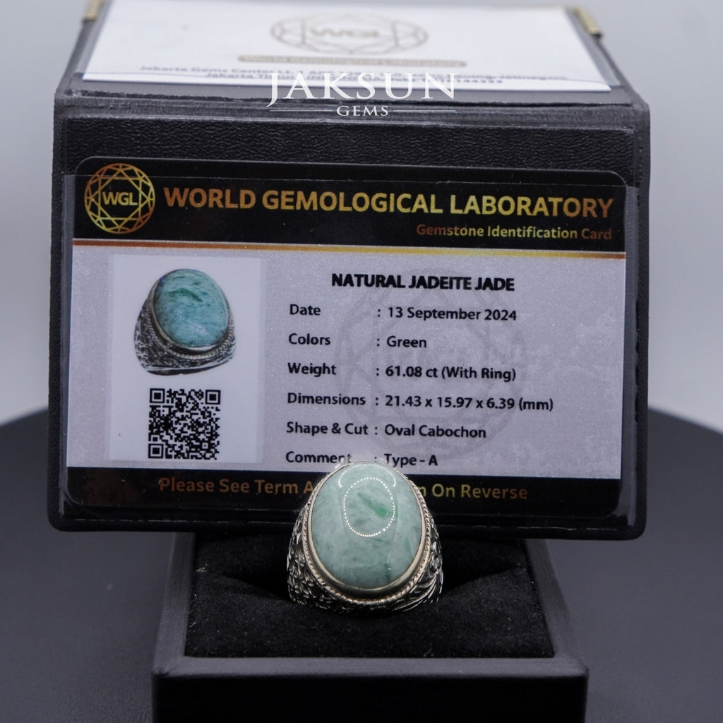 Premium Giok Nabire Alpaka Ring Set with Authenticity Certificate #05