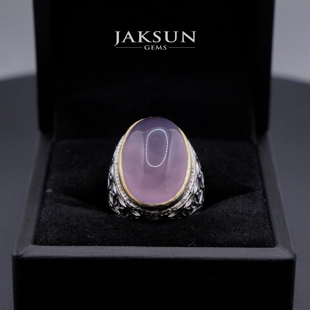 Cincin Purple Chalcedony (Alpaka Setting) 021