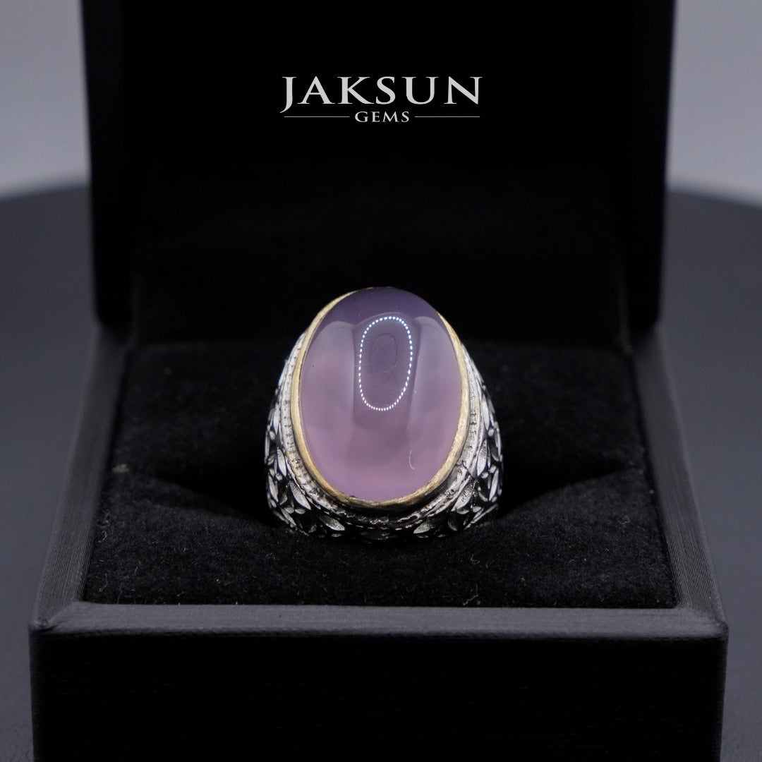 Cincin Purple Chalcedony (Alpaka Setting) 021