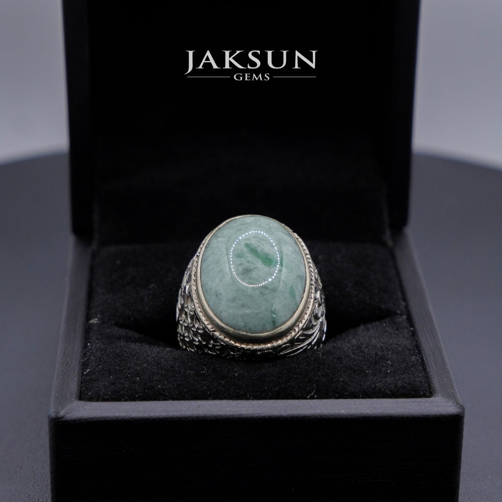 Premium Giok Nabire Alpaka Ring Set with Authenticity Certificate #05