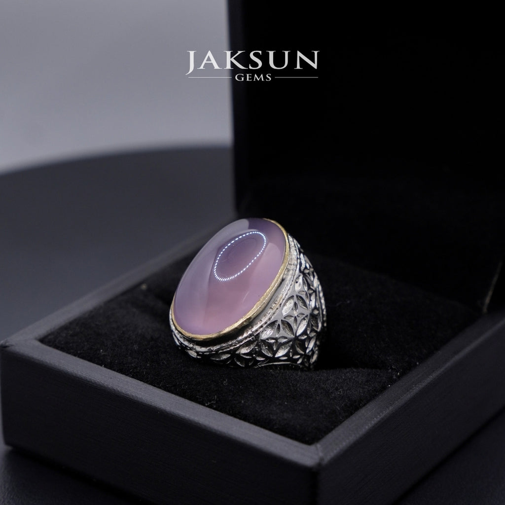Cincin Purple Chalcedony (Alpaka Setting) 021