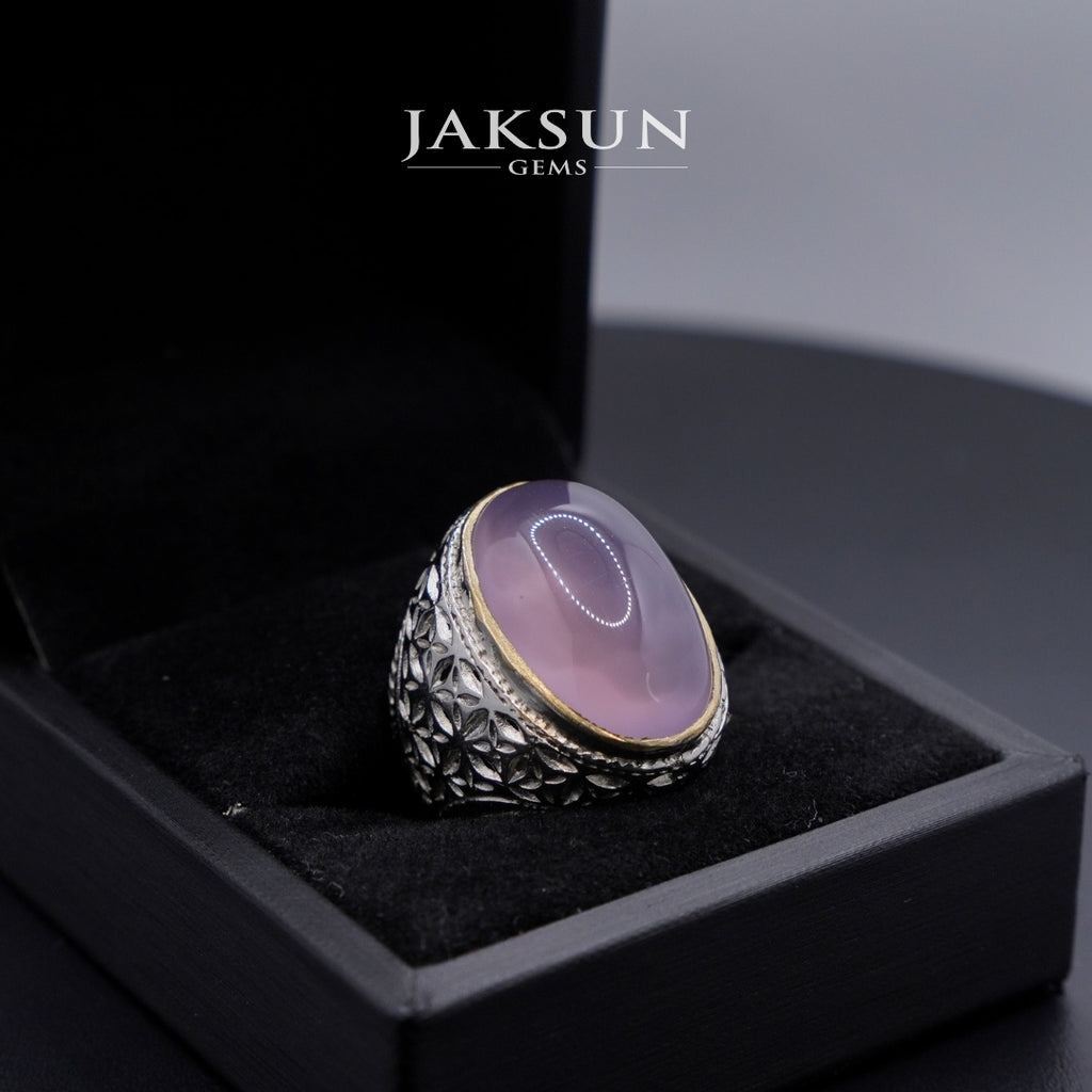 Cincin Purple Chalcedony (Alpaka Setting) 021