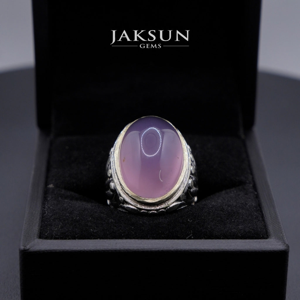 Cincin Purple Chalcedony (Alpaka Setting) 022