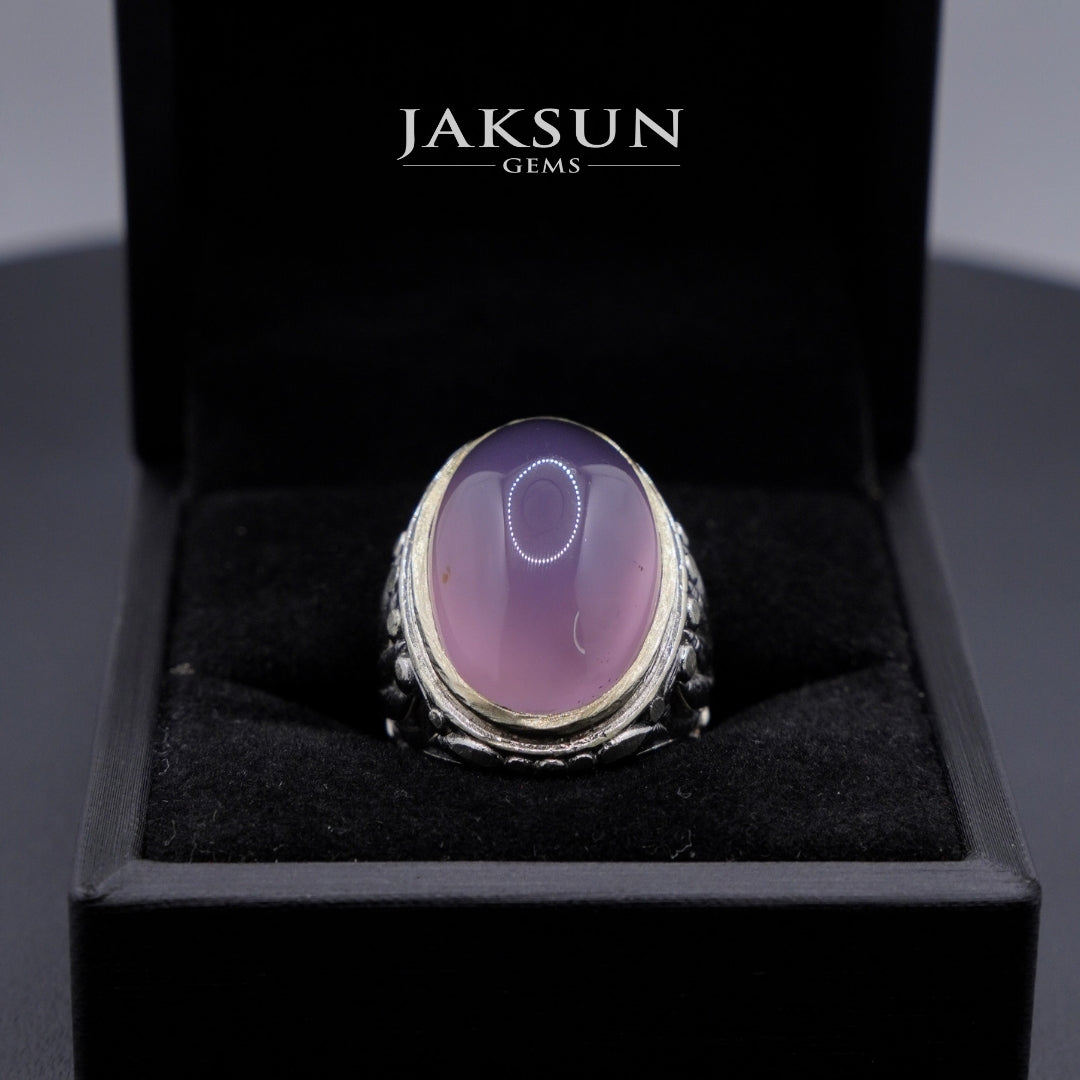 Cincin Purple Chalcedony (Alpaka Setting) 022