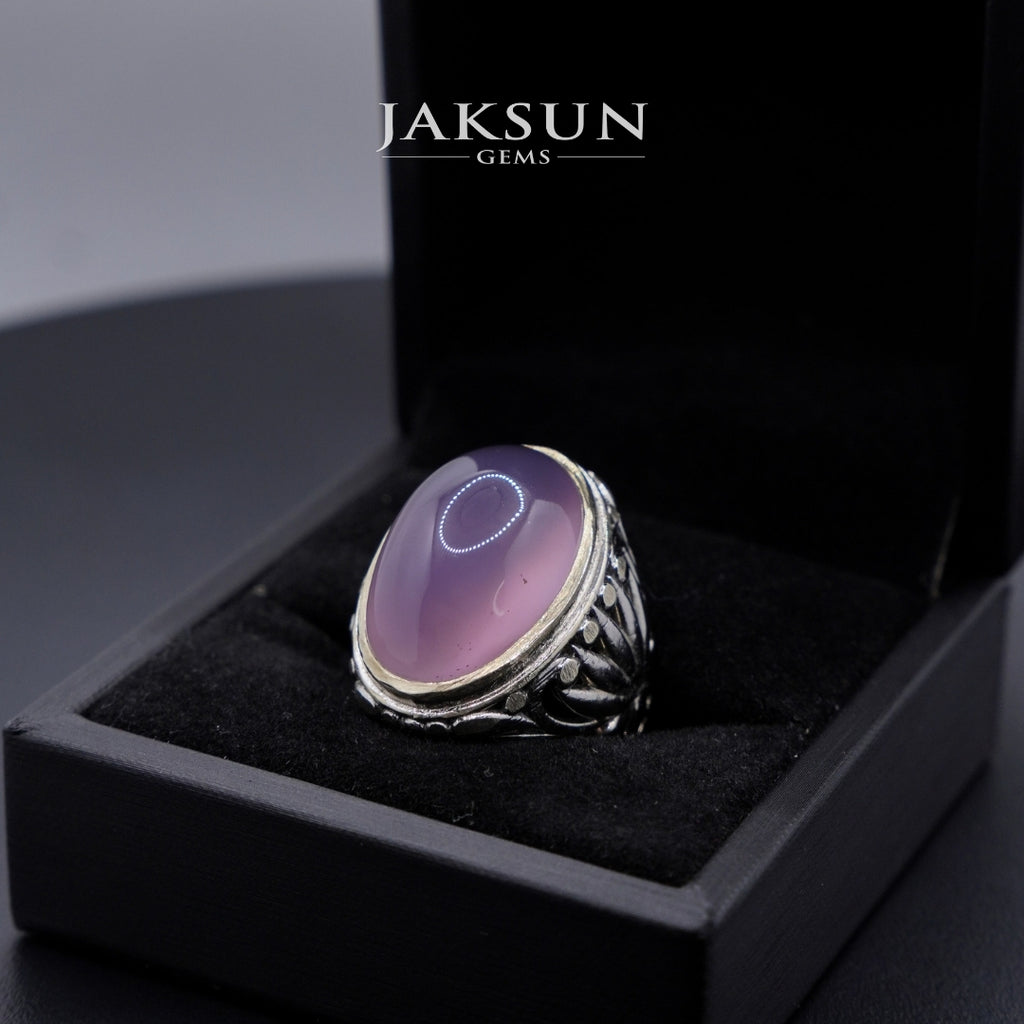 Cincin Purple Chalcedony (Alpaka Setting) 022