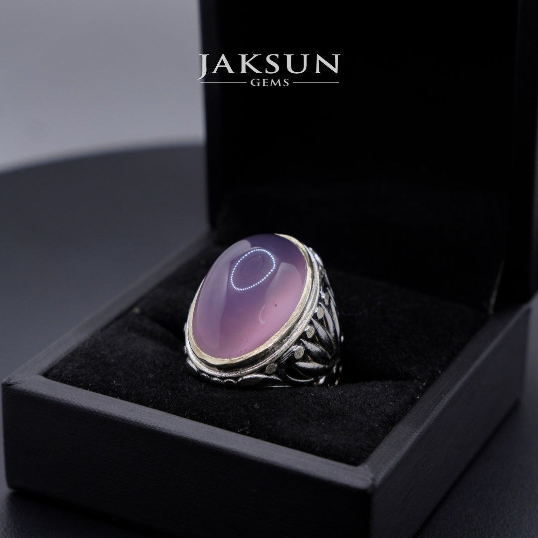 Cincin Purple Chalcedony (Alpaka Setting) 022