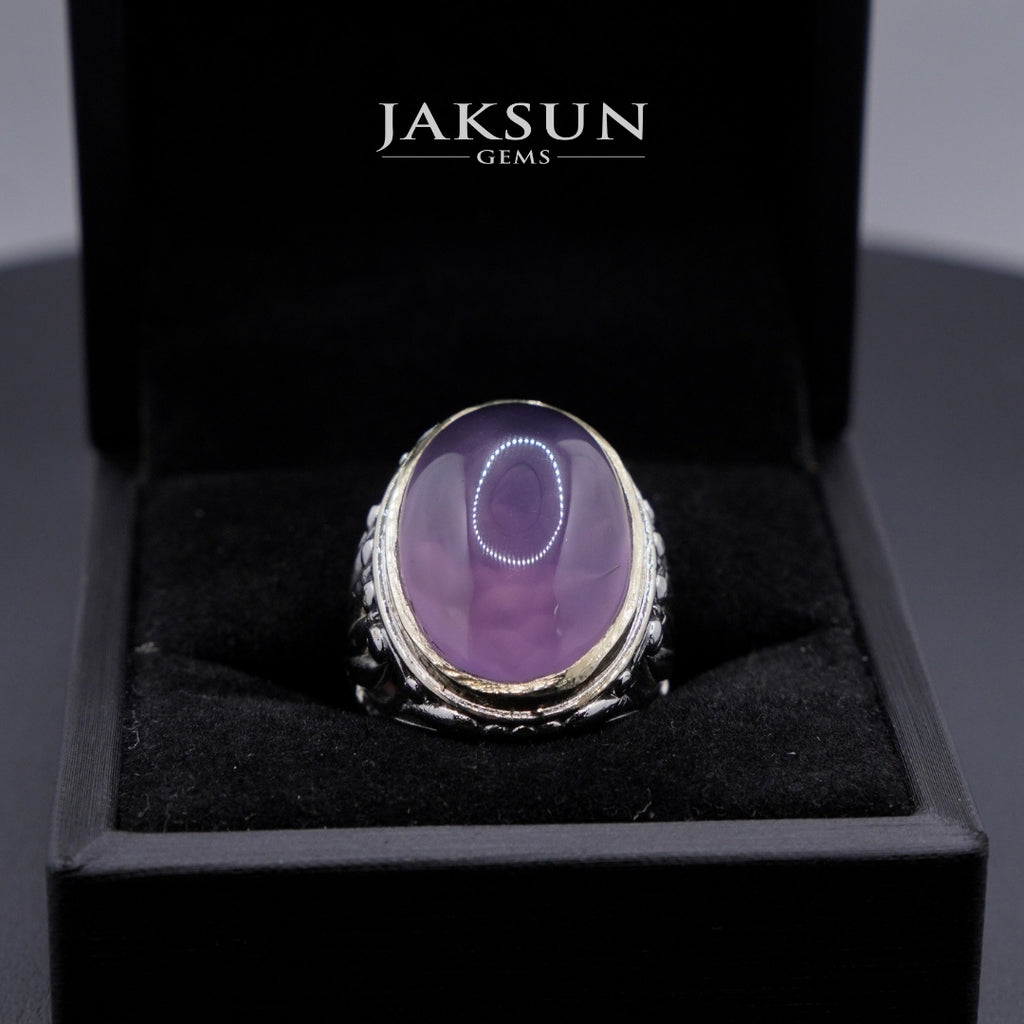 Cincin Purple Chalcedony (Alpaka Setting) 023