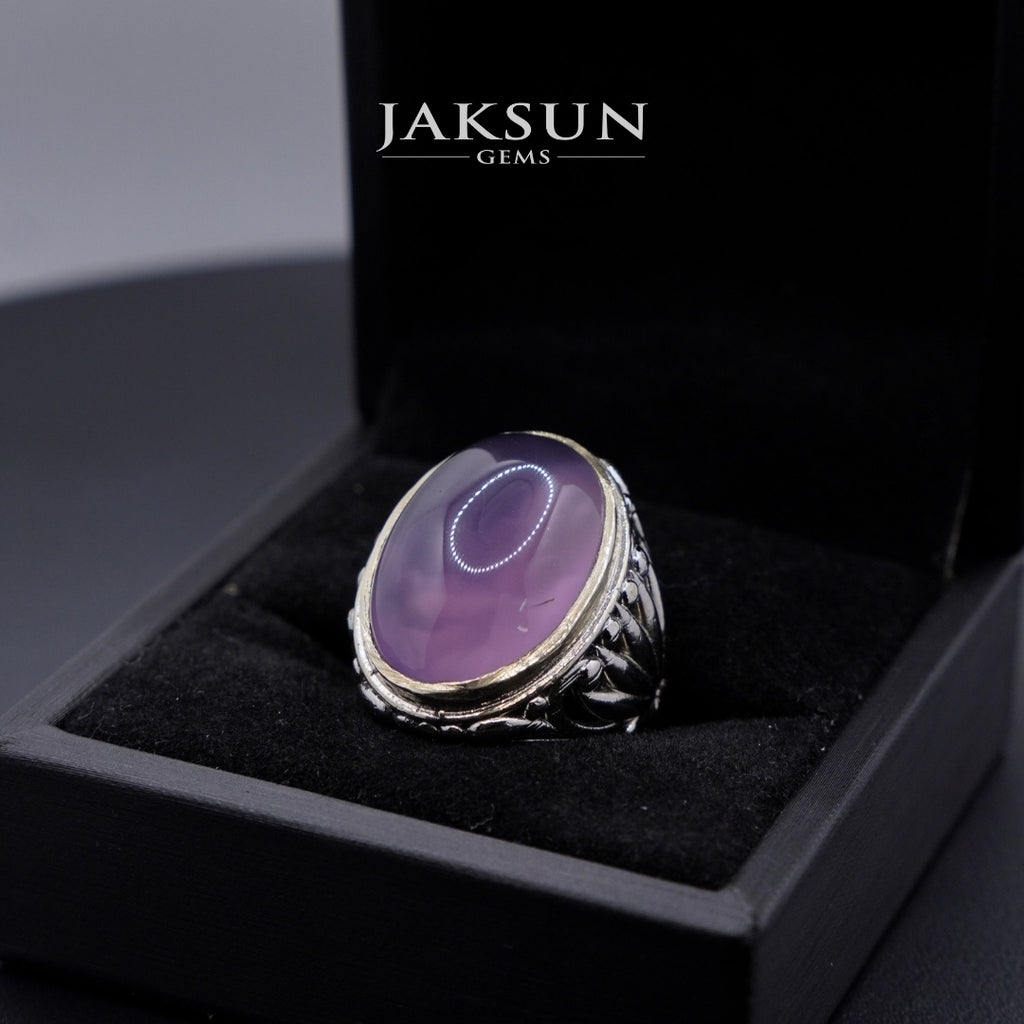 Cincin Purple Chalcedony (Alpaka Setting) 023