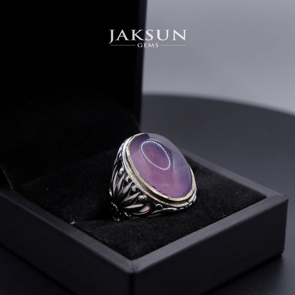 Cincin Purple Chalcedony (Alpaka Setting) 023