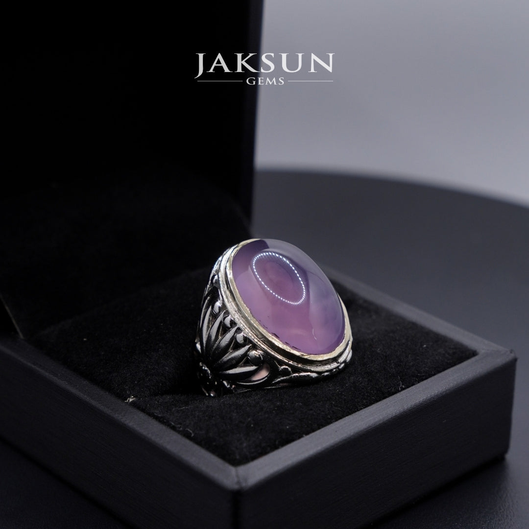 Cincin Purple Chalcedony (Alpaka Setting) 023