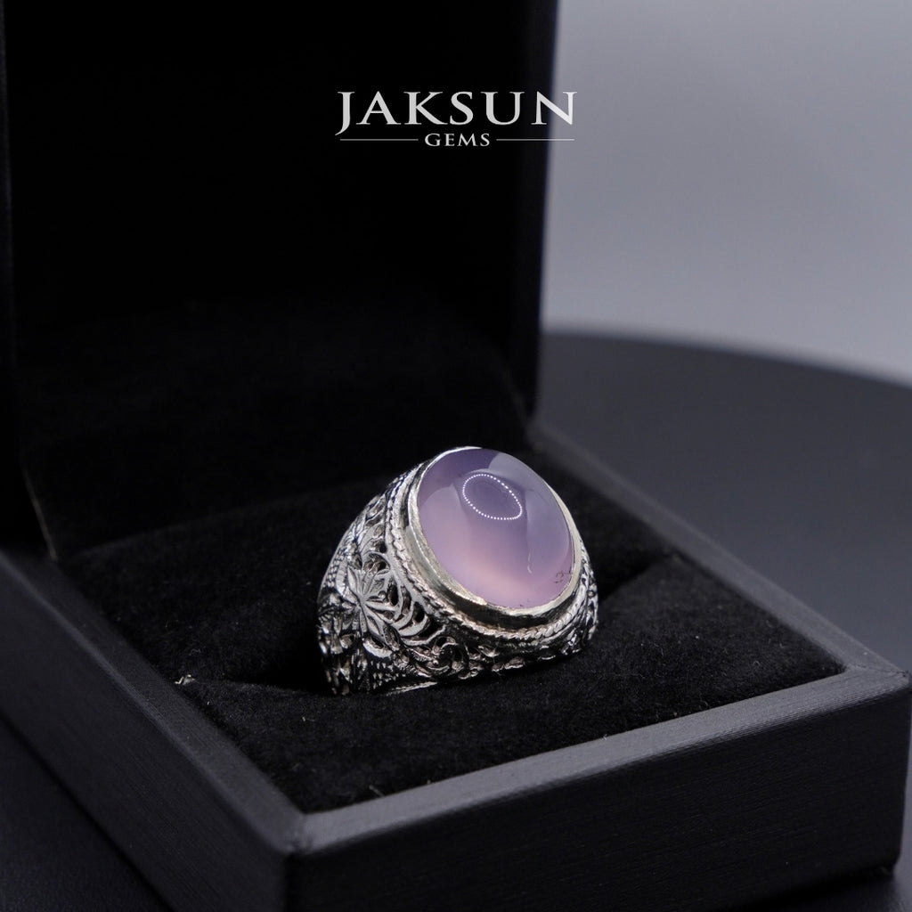 Cincin Purple Chalcedony (Alpaka Setting) 002