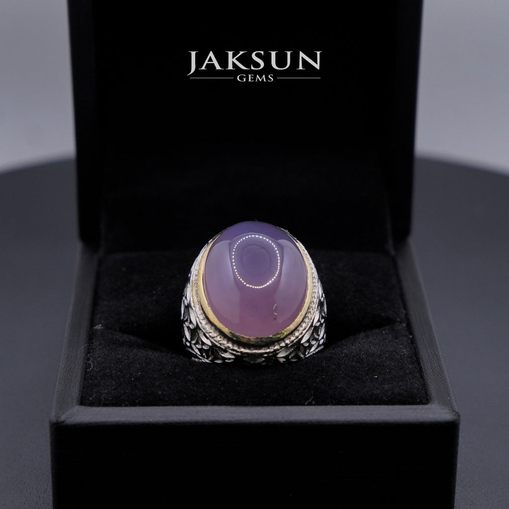 Cincin Purple Chalcedony (Alpaka Setting) 024