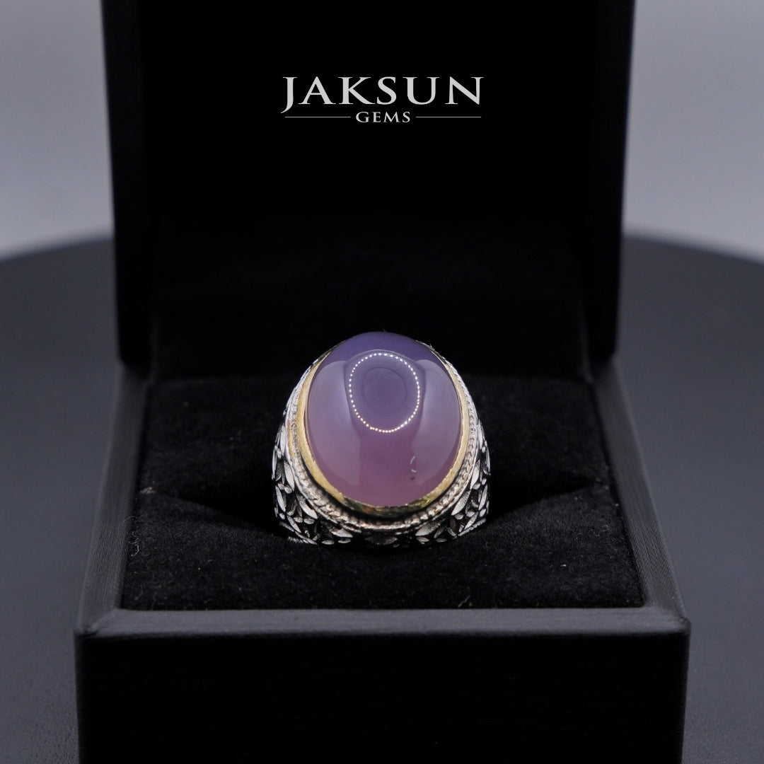 Cincin Purple Chalcedony (Alpaka Setting) 024