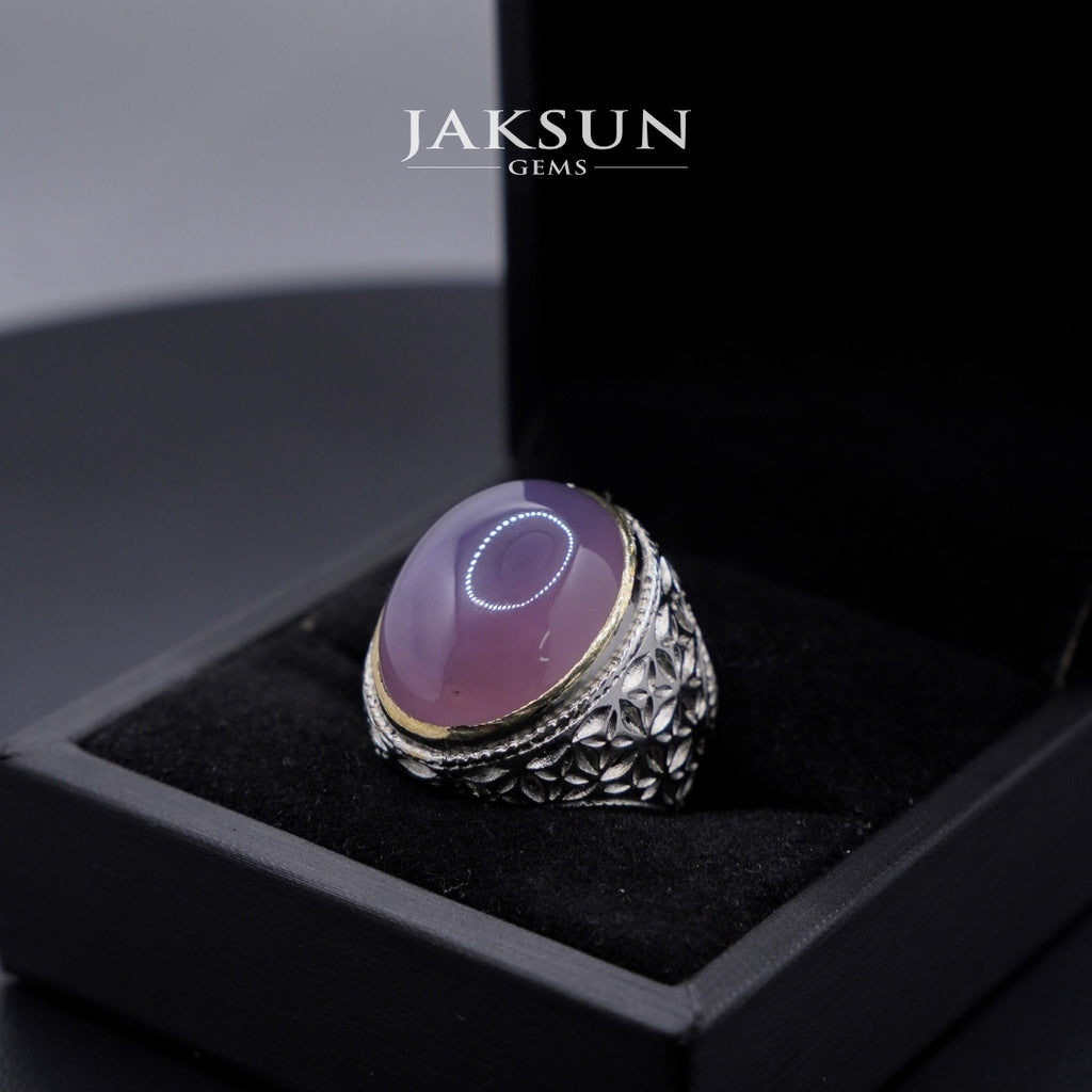 Cincin Purple Chalcedony (Alpaka Setting) 024