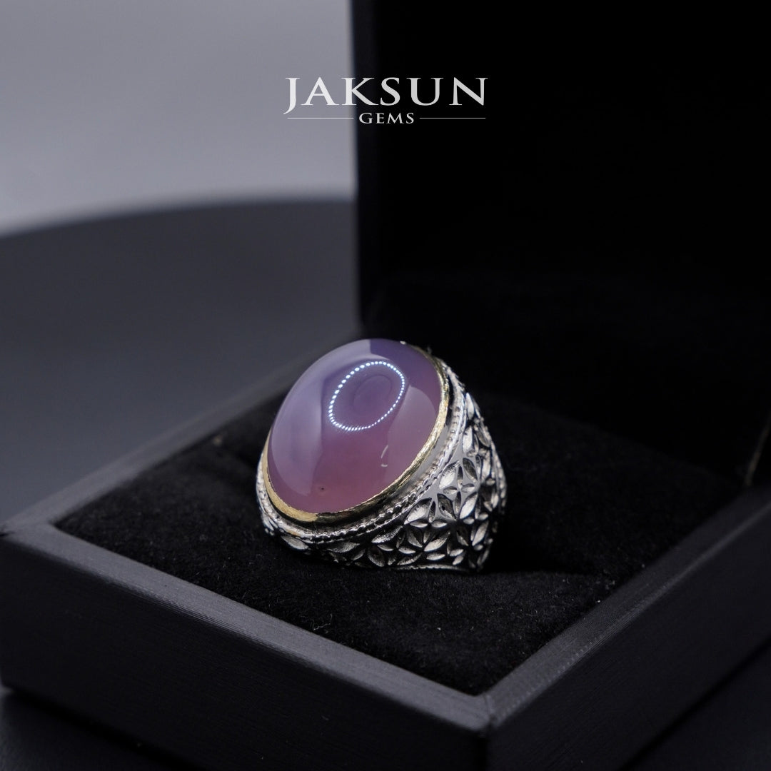 Cincin Purple Chalcedony (Alpaka Setting) 024