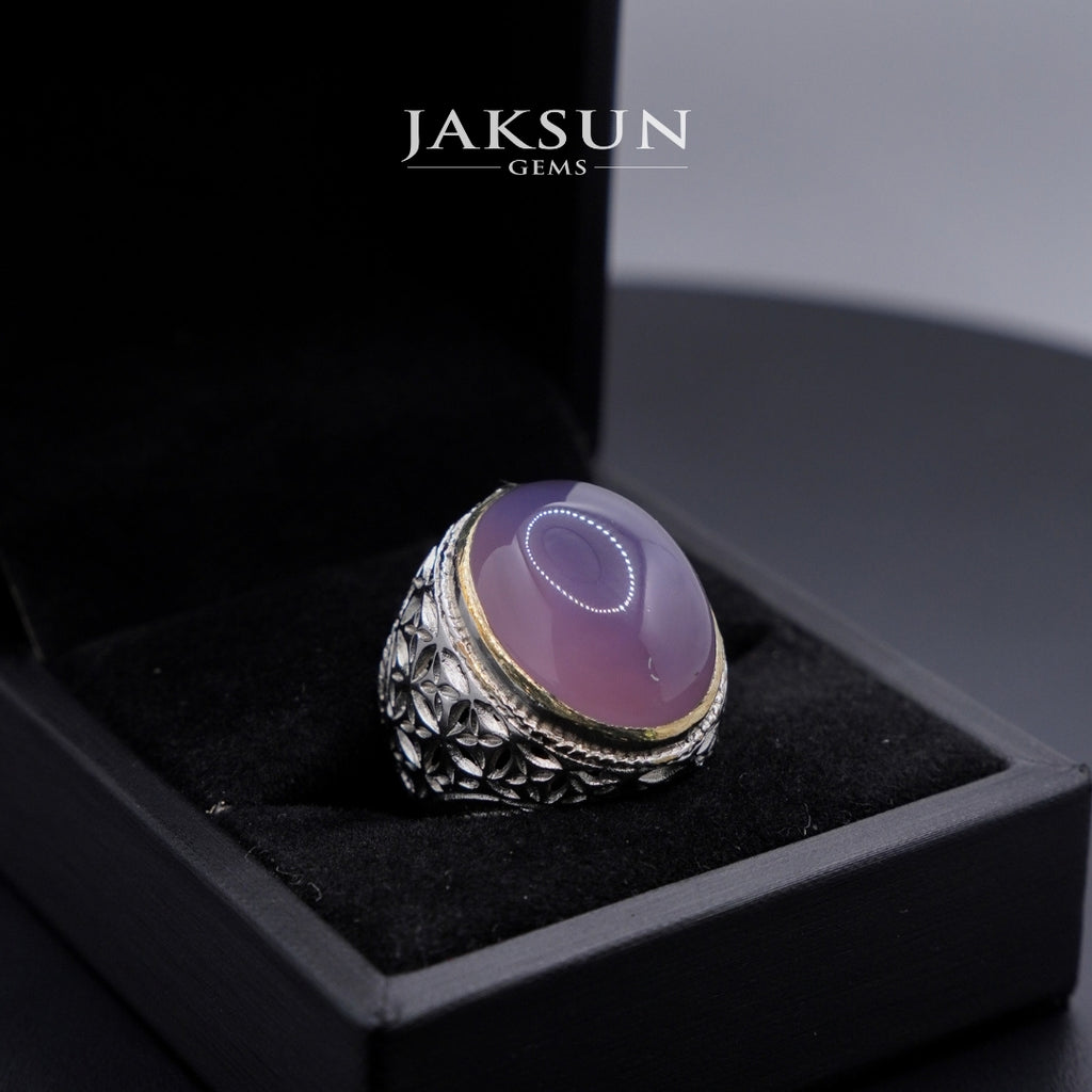 Cincin Purple Chalcedony (Alpaka Setting) 024