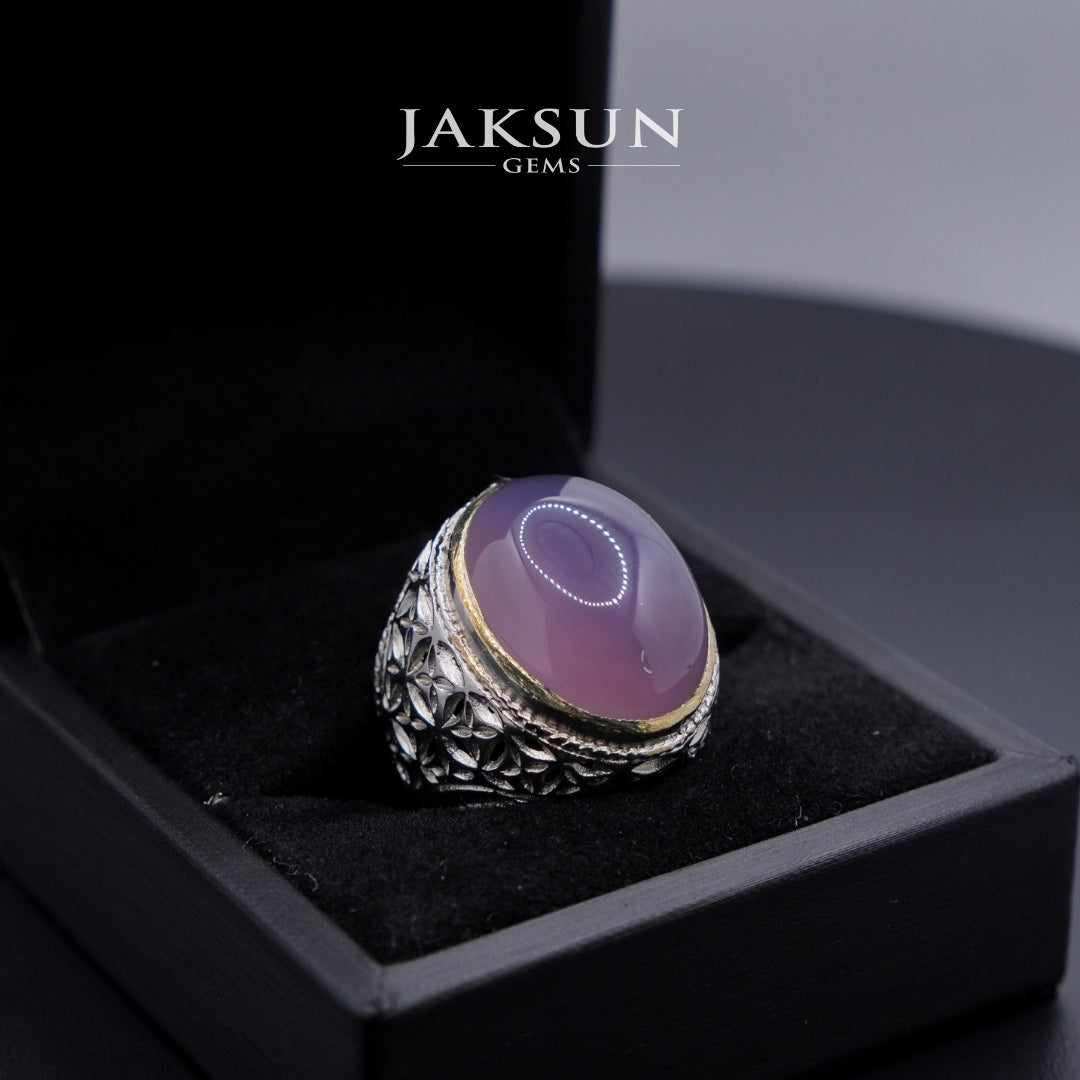 Cincin Purple Chalcedony (Alpaka Setting) 024