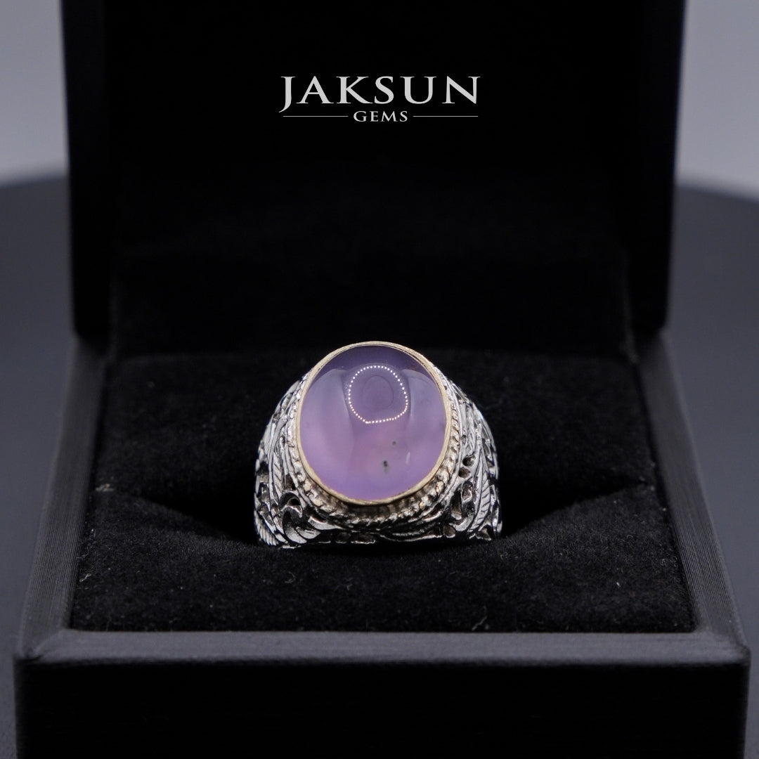 Cincin Purple Chalcedony (Alpaka Setting) 025