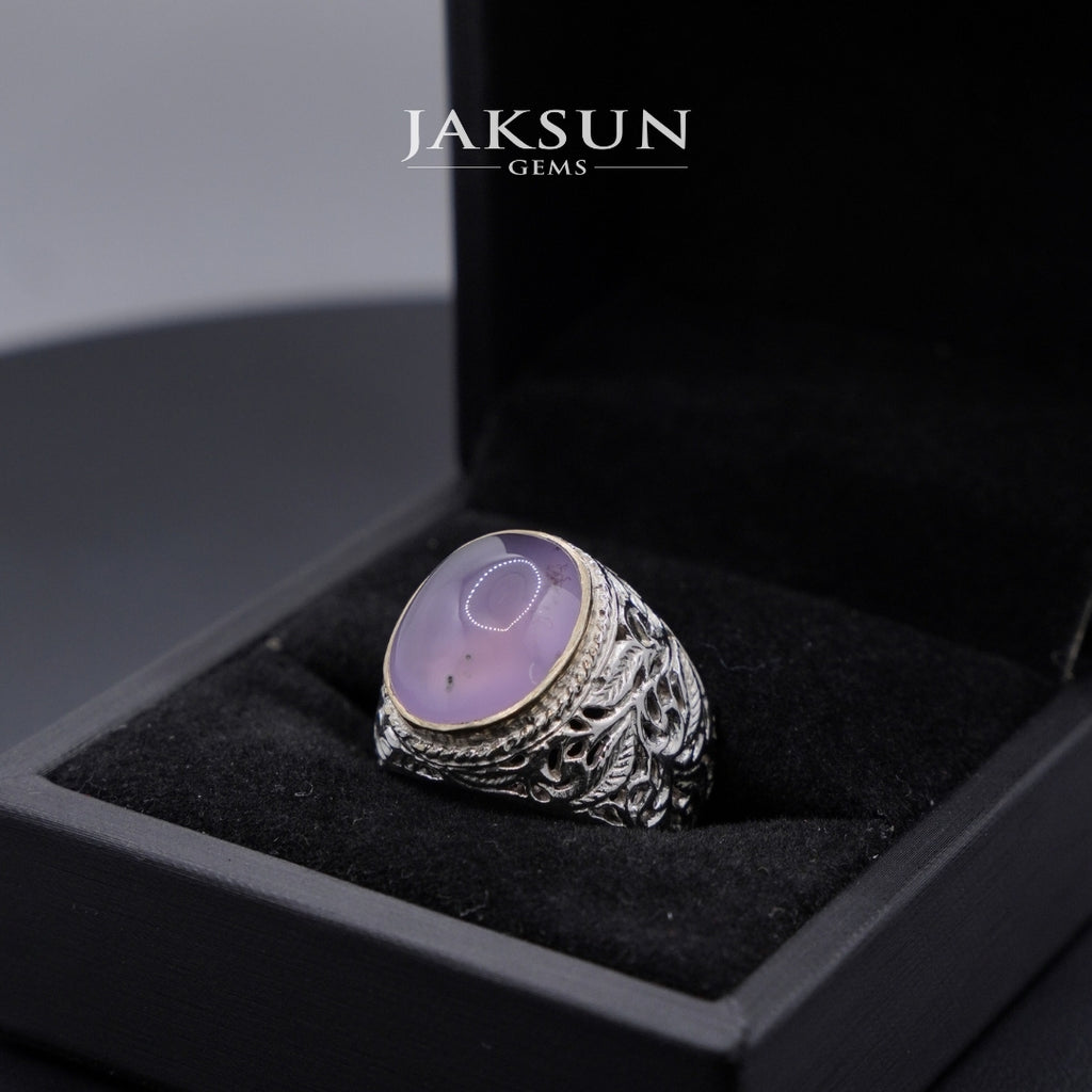 Cincin Purple Chalcedony (Alpaka Setting) 025