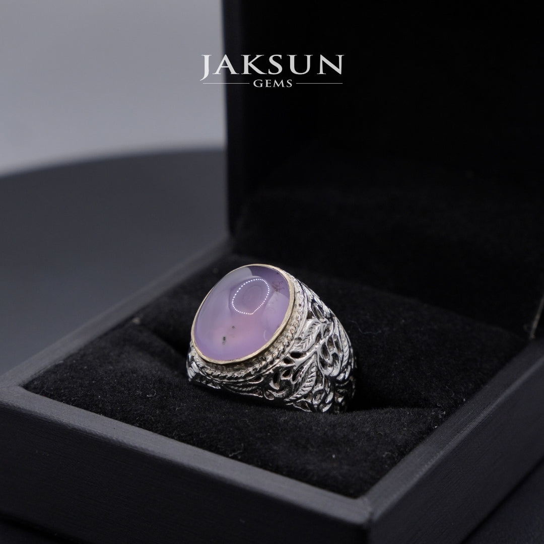 Cincin Purple Chalcedony (Alpaka Setting) 025