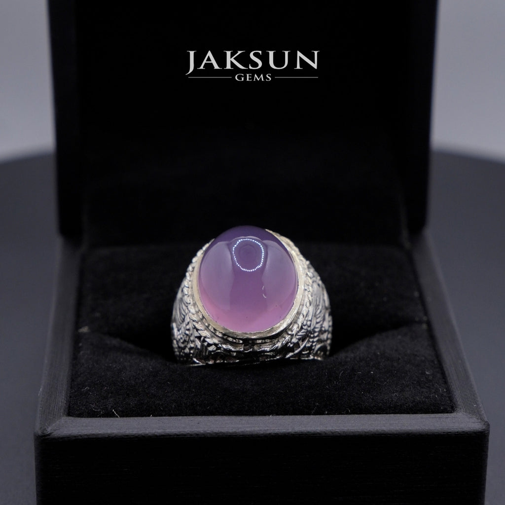 Cincin Purple Chalcedony (Alpaka Setting) 003