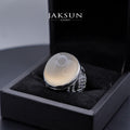 Cincin White Chalcedony (Alpaka Setting) 04