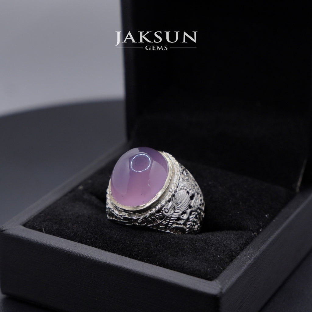 Cincin Purple Chalcedony (Alpaka Setting) 003