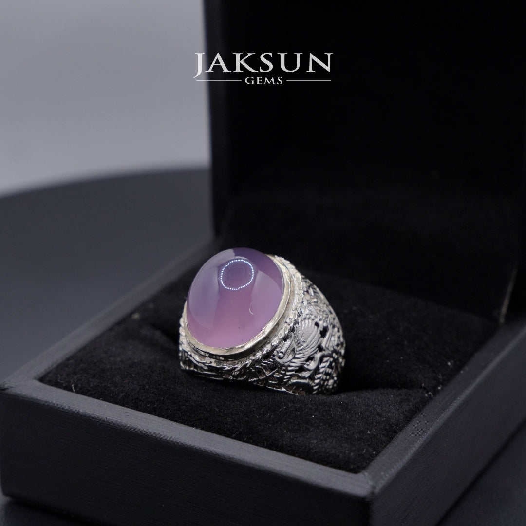 Cincin Purple Chalcedony (Alpaka Setting) 003