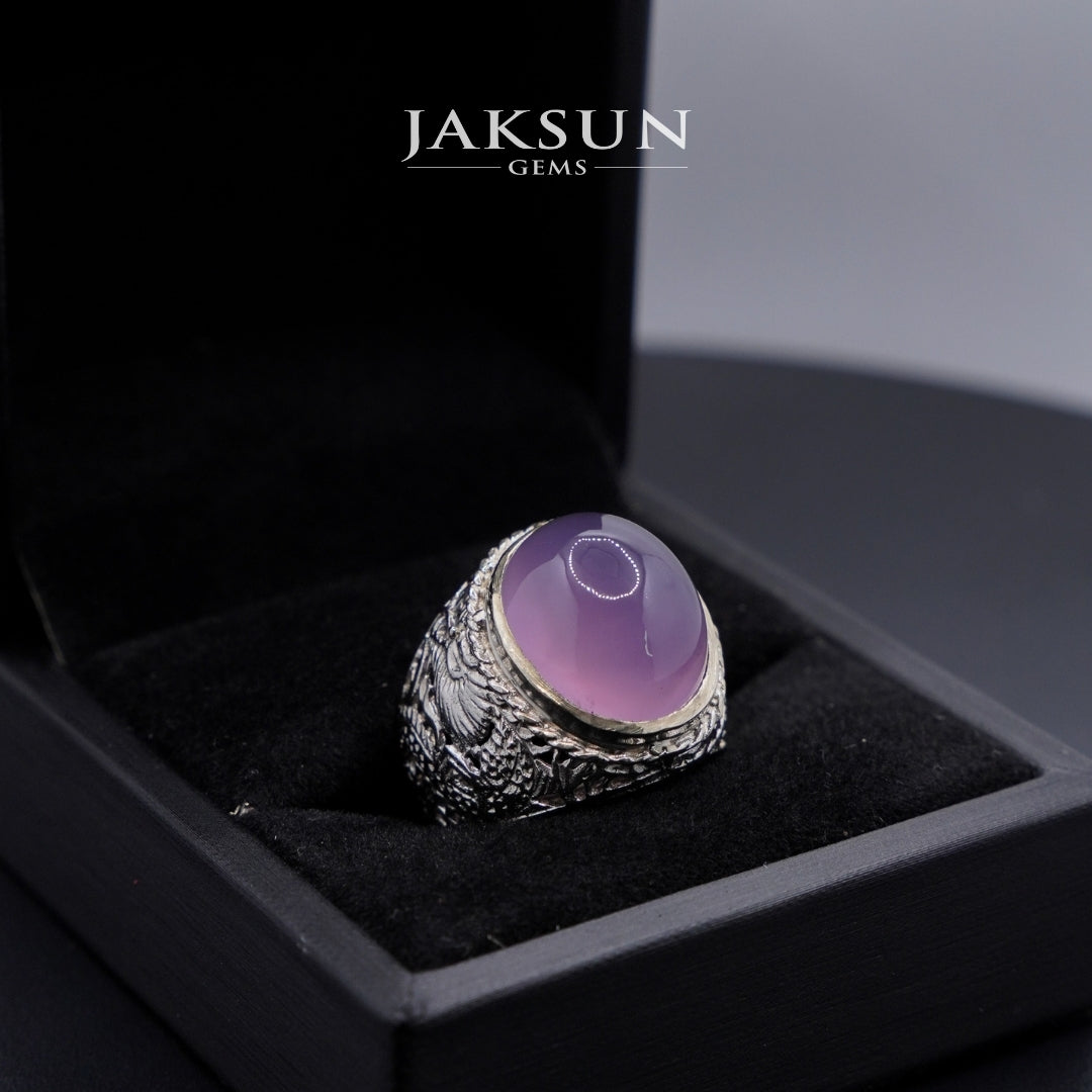 Cincin Purple Chalcedony (Alpaka Setting) 003